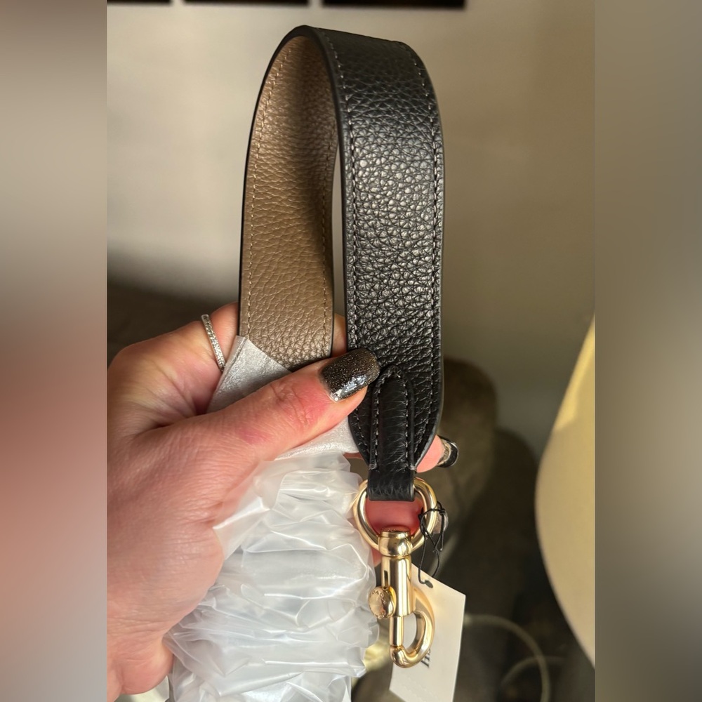 Authentic COACH REVERSIBLE Black and Brown Adjustable Belt with Gold Buckle